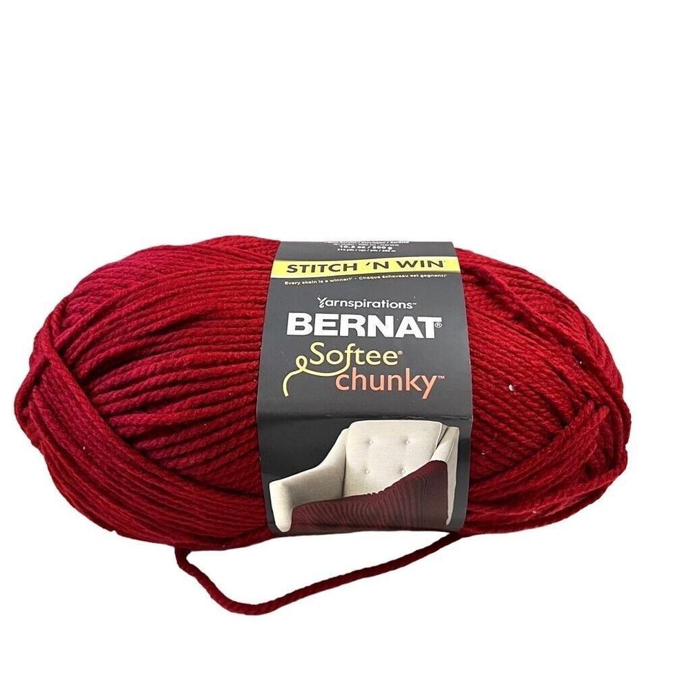 Bernat Softee  Chunky Burgundy Yarn